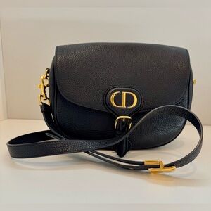 Medium Dior Bobby Bag Black Grained Calfskin
